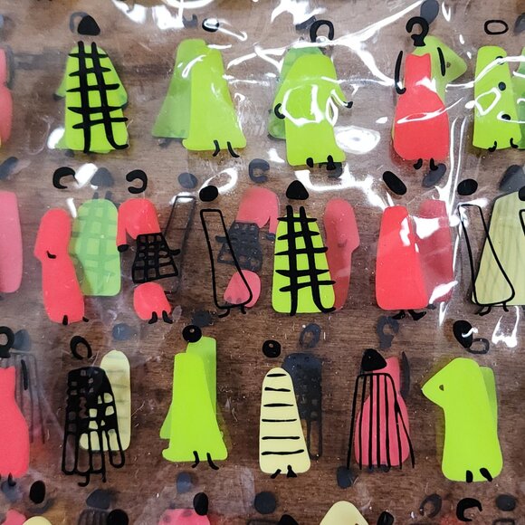 Maya clear with assorted colored people zip top make up bags - Picture 3 of 10